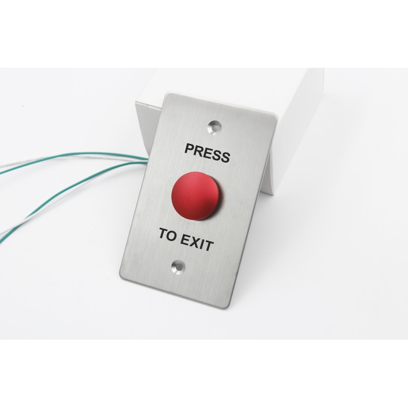 Anti - Vandal Red Or Green Door Exit Push Button Micro Switch With Fireproof Material Faceplate