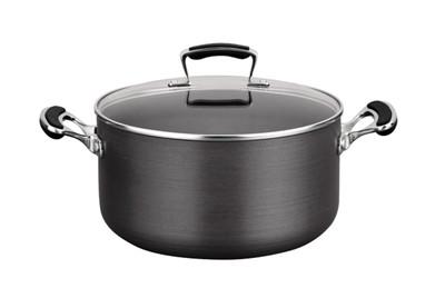 China Aluminum Stamped Hard-Anodized Non Stick Sauce Pot With Glass Lid factory