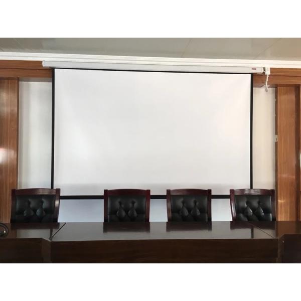 2D 3D Seamless Silver Projection Screen , Remote Control Electric Projector Screen
