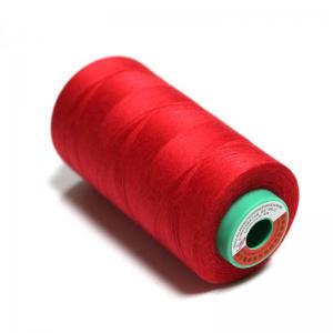 China 402 Dyed Polyester Sewing Thread Red Uv Bonded Polyester Thread on sale