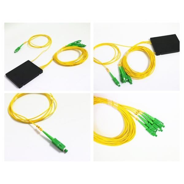 Single Mode Fiber Splitter 1 X 4 PLC Fibre Optic Splitter With G652D G657A1 G657A2 Fiber Optic Cable