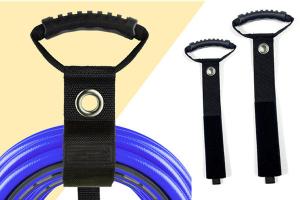 China Heavy Duty Hook And Loop Cable Strap With Handle Eyelet Black Color 50*508mm on sale