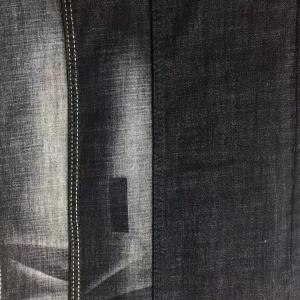 China Black Color Slub Denim Fabric 10.5oz Jeans Cloth Material For Men factory