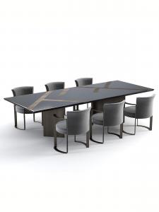 China Minimalist Modern Armrest Velvet Leather Metal Dining Chair 65*58*80 cm Customized factory