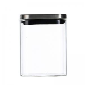China Borosilicate Dry Food 500ml Glass Kitchen Canister factory