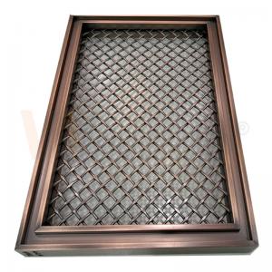 China Rhombus Shape Grid PVD Color Decorative Stainless Steel Mesh For Home Decoration on sale