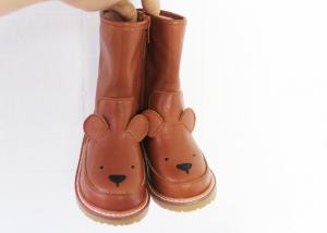 China Real Leather Kids Leather Boots Wear Resistant Rubber Outsole For 4 - 6years on sale