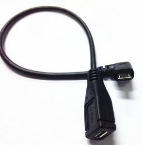 China Micro USB 5 Pin female to Right angle 90 degree Micro 5P male plug Cable factory