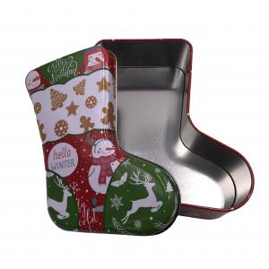 China Christmas Stocking Tins Gift Box Atlantic Tins Large Tin Food Storage Containers with Lids factory