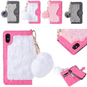 China Hot sale in Amazon Fur  Detachable TPU Leather Wallets Phone Case Cover for iPhone X on sale