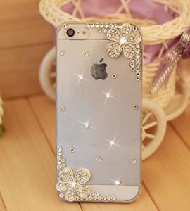 China Iphone 5 6 Handmade Clear Bling Flower Crystal Rhinestone Diamond Case Cover  Candymaker Stylus factory