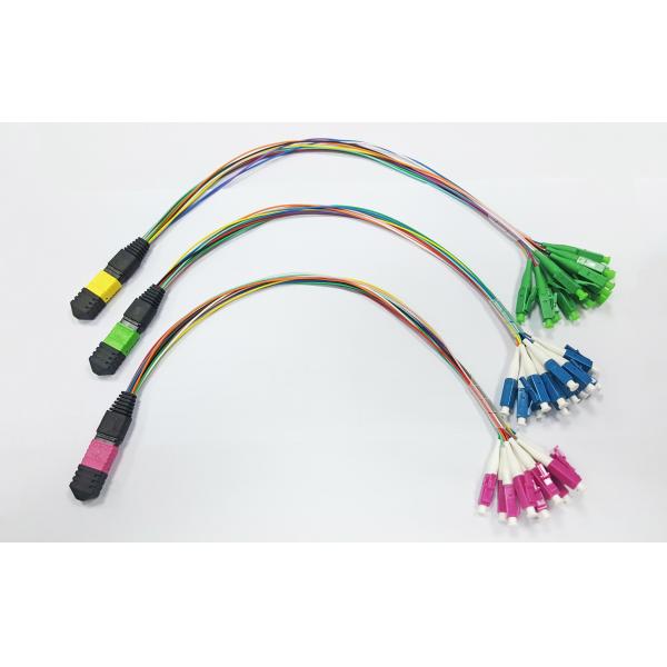 12 core MTP mpo fanout cable, MPO MTP To LC breakout cable 0.9mm, for mpo mtp cassette termination