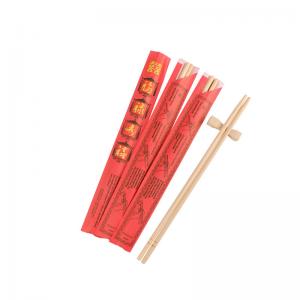 China 100% Natural Round Bamboo Disposable Chopsticks With Semi Paper Sleeve factory