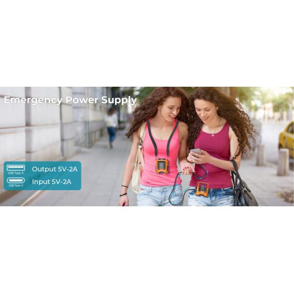 Socool Fan 4000mAh Clip Waist Fan With Light Silicone Jacket Rechargeable Fan Type-C Power Source ABS Body Manganese Steel Hook And Bracket For On-The