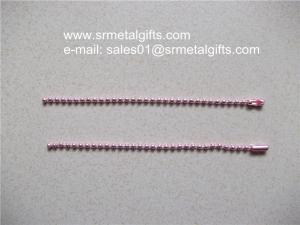 China Colourful anodization steel bead chain lanyard with coupling supplier on sale