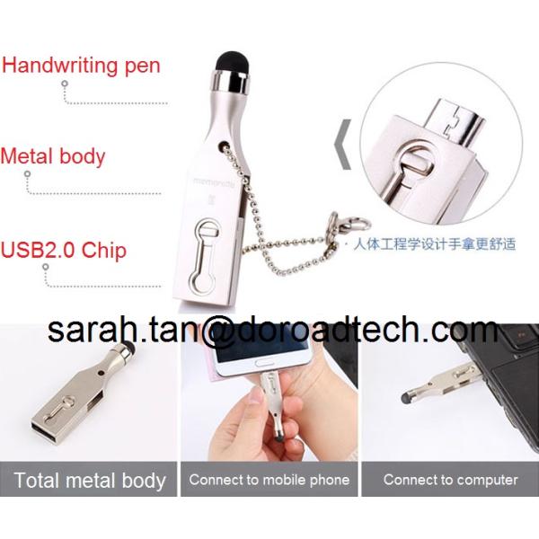 Mini Metal OTG USB Flash Drive with Touch Screen Stylus Pen Drive U-disk for Smart Phone