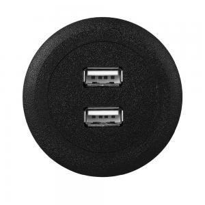 China Black Color USB Power Socket , DIY USB Plug Outlet ABS Material Indoor Use factory