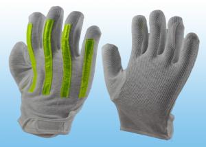 China Interlock Finger Reflective Gloves For Directing Traffic , Cotton Hand Gloves Velcro Type on sale