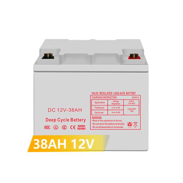 38AH 12V Deep Cycle Solar Battery , Small Deep Cycle Marine Battery