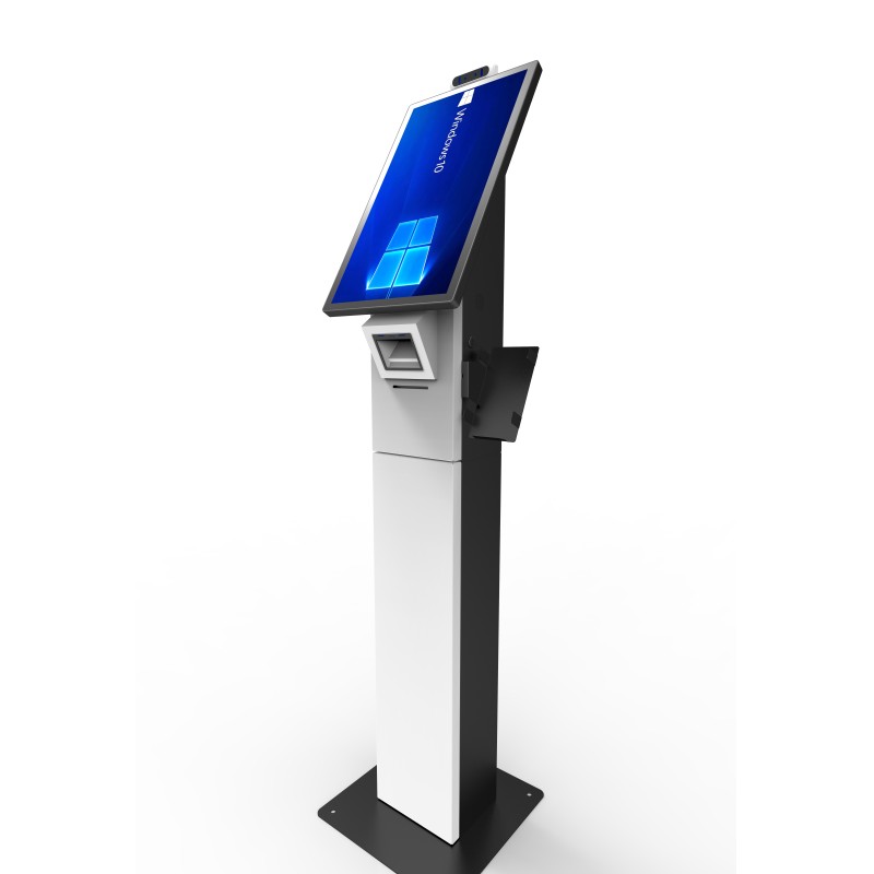 Restaurant Desktop Android/Wind10 System Multi Touch Screen Kiosk Self Ordering Payment LCD Kiosk with Credit Card Terminal