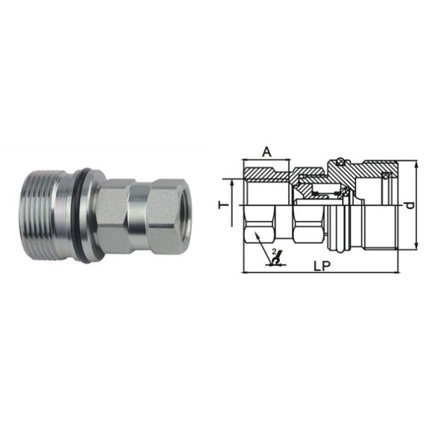 Industrial Threaded Quick Connect LSQ-CVV , BSPP Thread Mini Quick Coupling