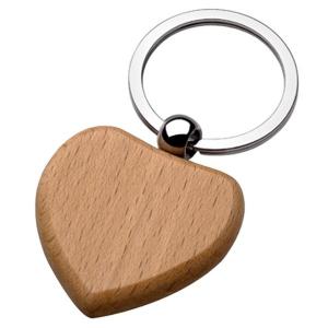 China Art Craft Wooden Key Chain 2D Heart Silver Cute Charm Rainbow Keyring on sale