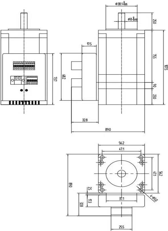 Nema23 Closed Loop Servo Motor Integrated Digital Hybrid For CNC Controller Kit