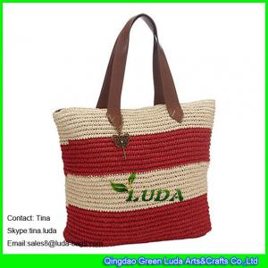 China LUDA handmade handbag crochet paper straw beach bag handbag wholesale factory