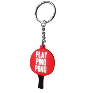 China Custom Rubber PVC Keychain Ping Pong Paddle Table Tennis Shape factory