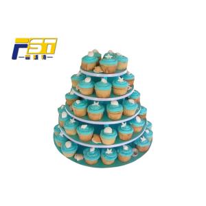 Glossy Cardboard Cake Display , Easy Assembling Cardboard Christmas Cake Stand