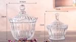 Home Decoration Glass Candy Containers / Leaf Shape Decorative Glass Candy Jars
