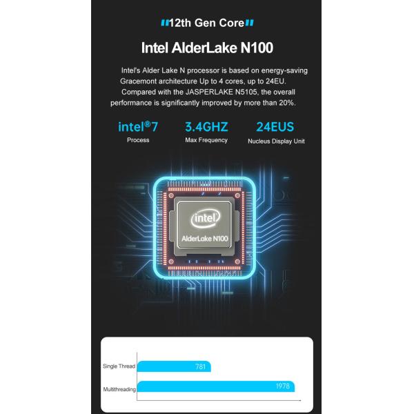 GPIO 2 COM 2 Lan Embedded Industrial PC N100 Fanless Mini Desktop Computer, WiFi 6