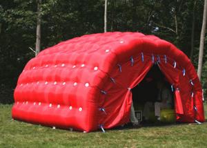 China Red outdoor tent , Giant Garge Inflatable Tent For Car With PVC Material factory