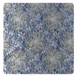 Fashion Gold Blue White Flower Floral Chantilly Guipure Lace Fabric