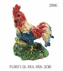 China Wholesale rooster metal jewelry box rooster decorative box fashion rooster cock  jewelry box factory