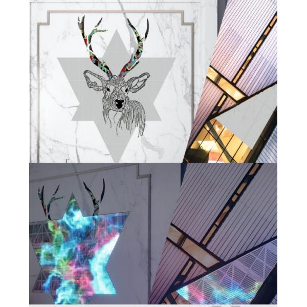 Triangle Transparent Outdoor Advertising LED Screen Foldable