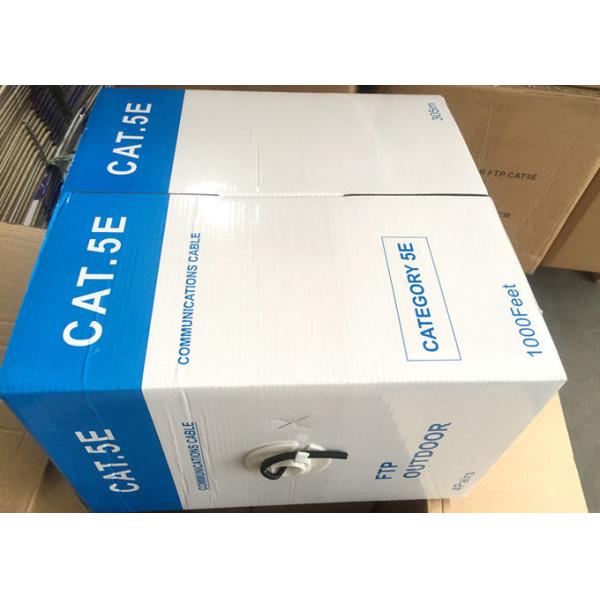 Black Strong UV PE Network Lan Cable With Jelly Outdoor Installation