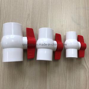 China 1/2 prime prime Inch PVC One Way Ball Valve Red Handle for UV Protection and Industrial factory