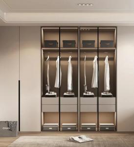 China Light Hotel Room Cabinets Modern Hotel Wardrobe Rock Plate 2*0.6m factory