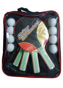 China Carry Bag Packing Table Tennis Set 5mm Plywood Bats 8 PVC Balls With Rubber factory