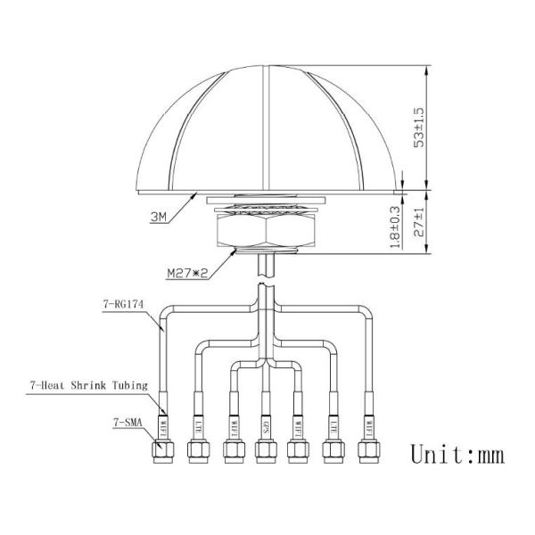 WIFI MIMO 4 Combined Antenna , Wireless LTE Long Range Digital Antenna