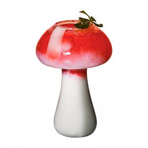 China Factory Wholesale 280ml Creative Mushroom Shape Cocktail Glass Juice Cup on sale
