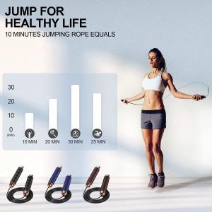 China Skipping Rope with Ball Bearings Rapid Speed Jump Rope Cable and 6”Memory Foam Handles Ideal for Aerobic Exercise factory