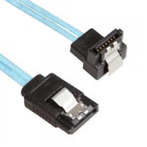 China 8 Inch Blue SATA 3 Extension Cable , Straight To Straight SATA 3 Cord factory