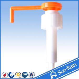 China Orange & white long nozzle plastic 28mm lotion pump for medical use on sale