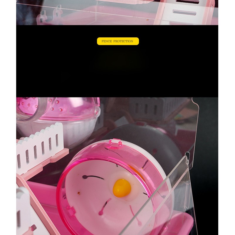 Breathable Large Plastic Double Layer Hamster Cage 37mm Length