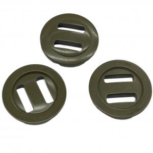 China Plastic Resin Slot Buttons With 2 Hole Dark Green 40L Apply For Military Clothes factory