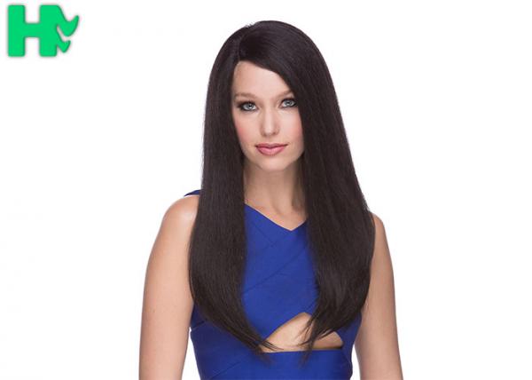 China Lace Front Synthetic Wigs Heat Resistant Natural Hair Line Kinky Straight factory