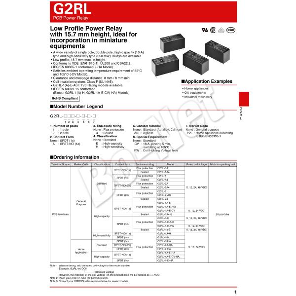 G2RL-1-E-CN-5VDC Omron orignal new electromagnetic relay