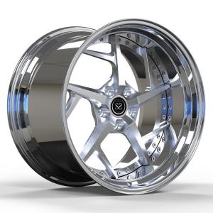 China Face Brushed Coating Spoke Chrome Wheels 2 Piece 18x7 19x12 Staggered Alloy Mustang Rims on sale